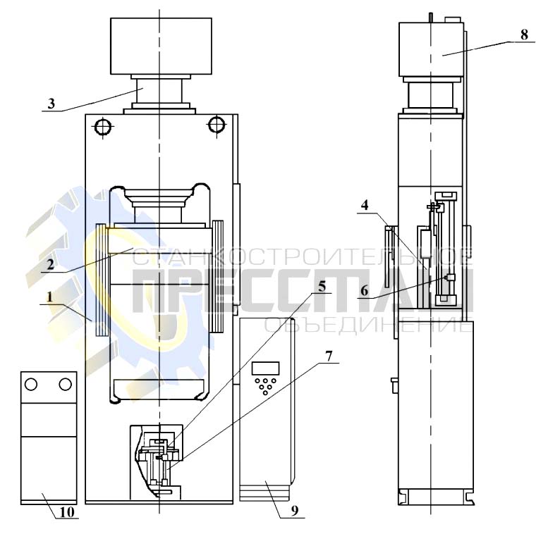 ДЕ2430 Розташування основних вузлів гідропресса